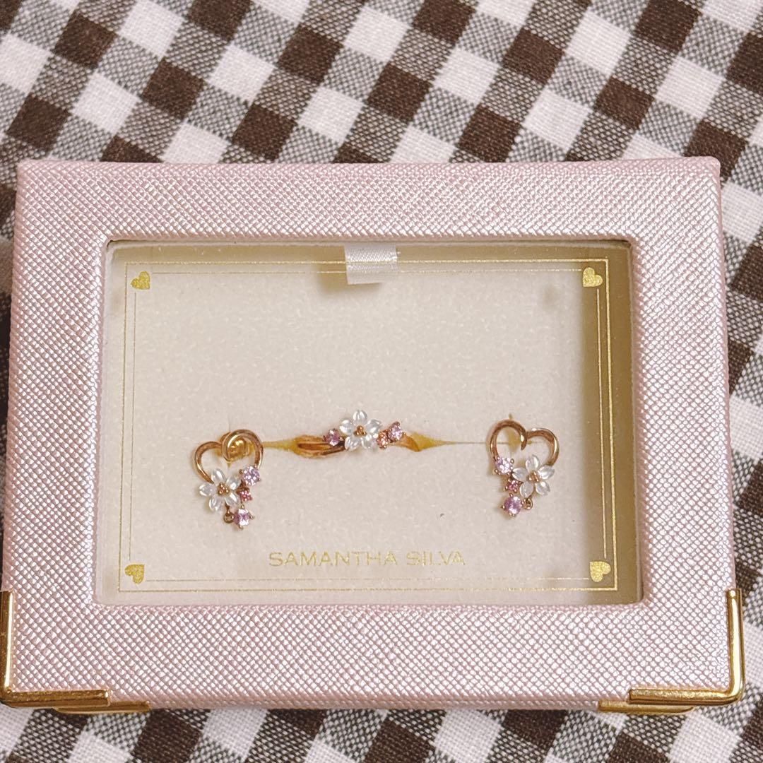 SAMANTHA SILVA ハート型ピアス&リングセット