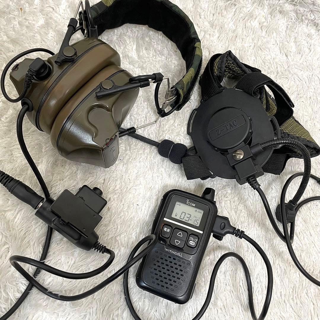 良品　通電確認済　ICOM IC-4110 Z-TAC ヘッドセット　4点セット