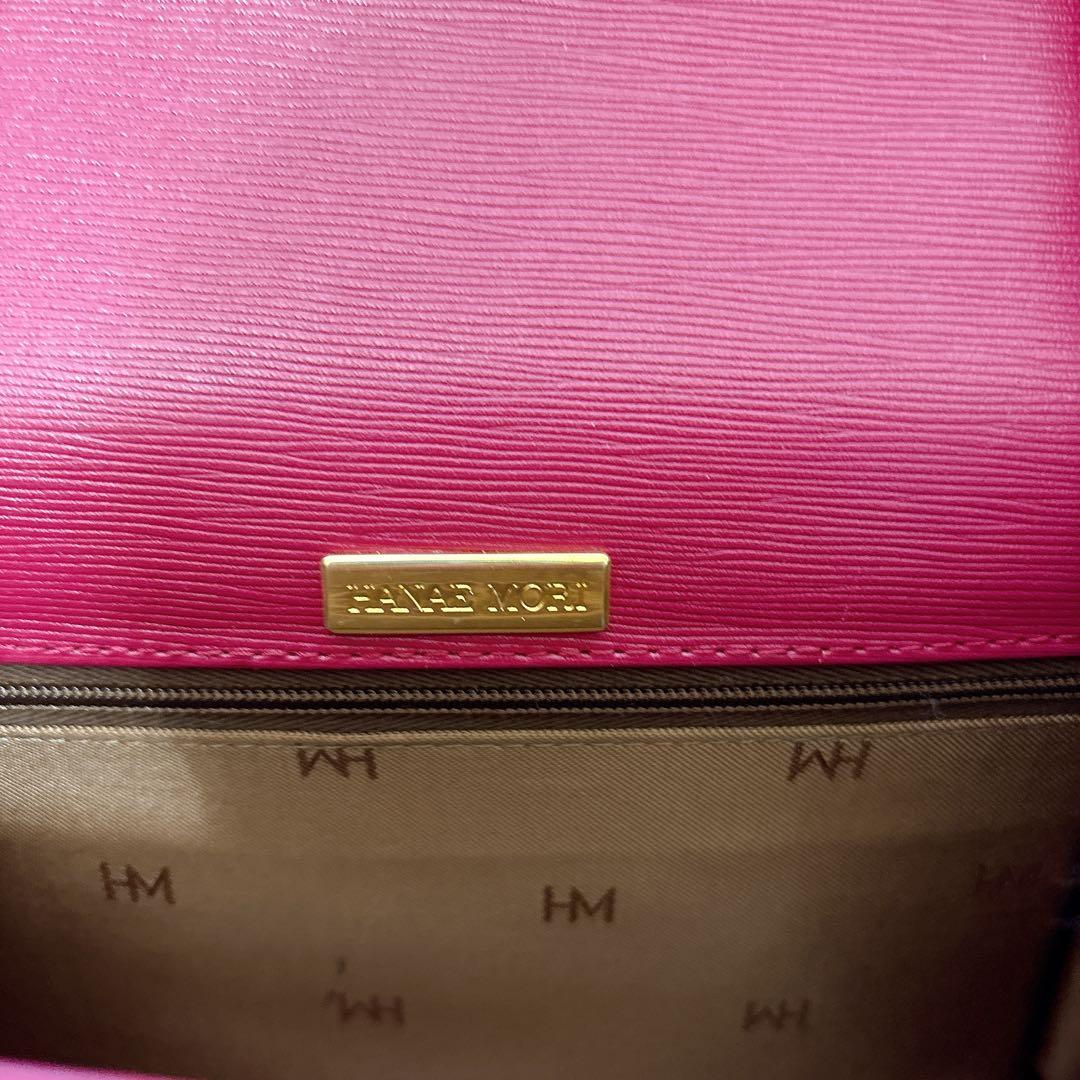 【希少】ハナエモリ レザー ピンク ゴールド 2way ショルダー フォーマル