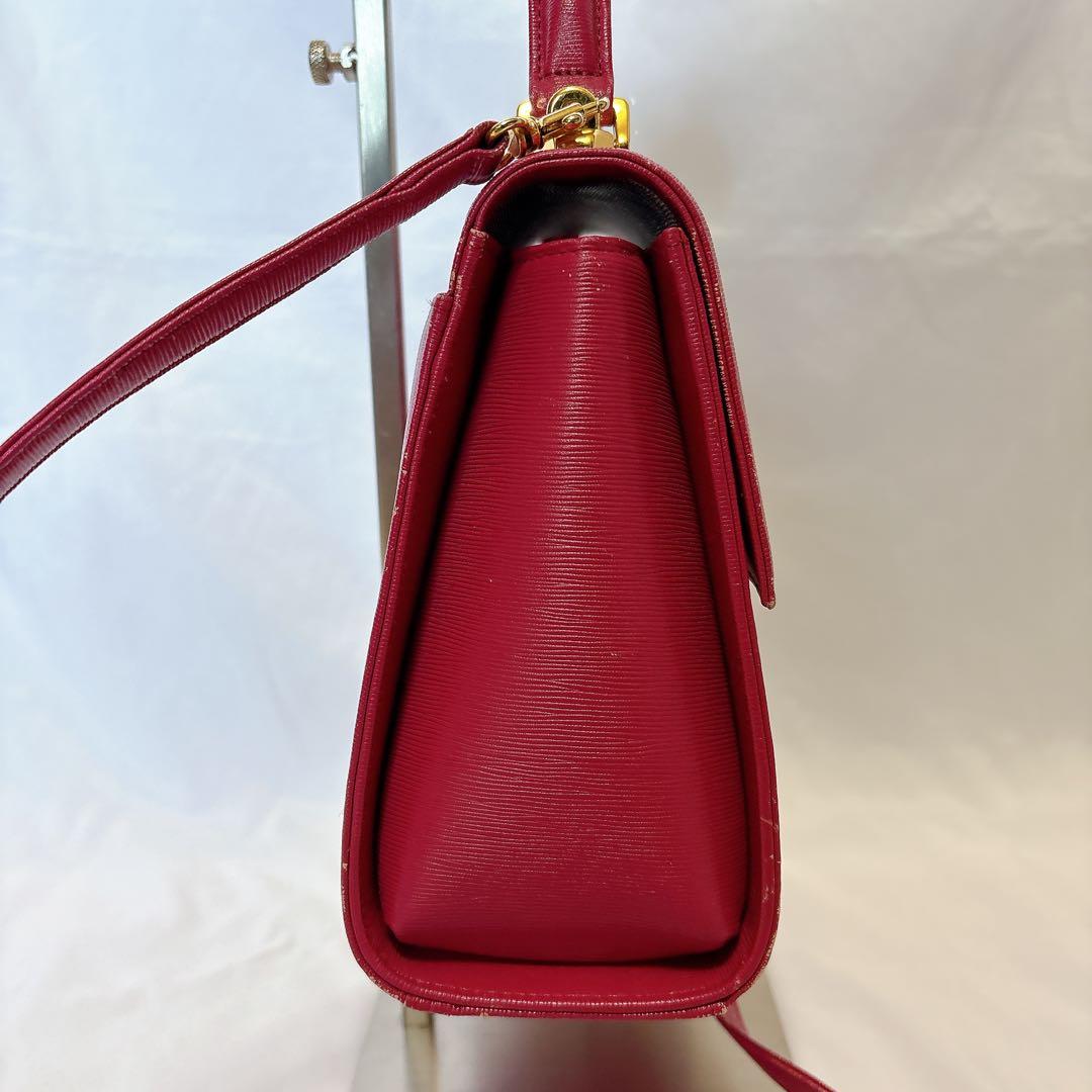 【希少】ハナエモリ レザー ピンク ゴールド 2way ショルダー フォーマル