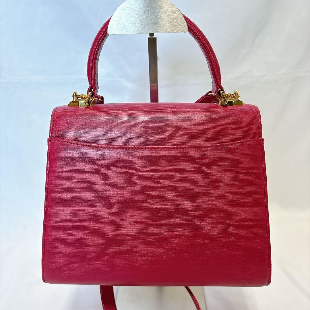 【希少】ハナエモリ レザー ピンク ゴールド 2way ショルダー フォーマル