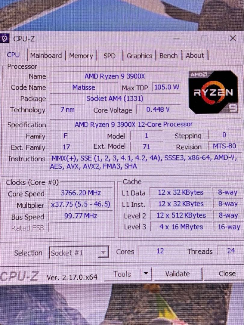 Ryzen9 3900X/X570/DDR4 32GB/簡易水冷クーラー