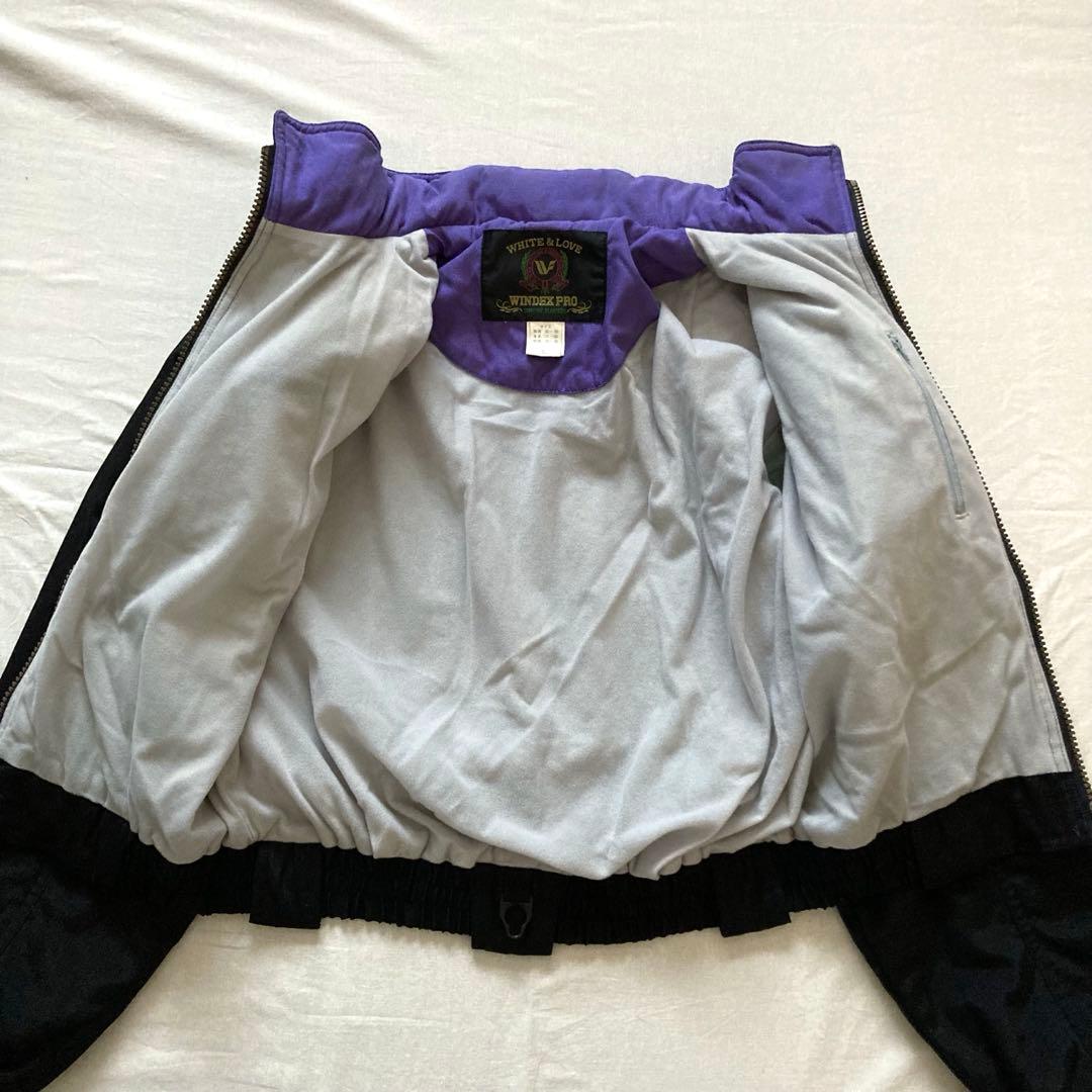 90s vintage shell black bomber jacket 短丈