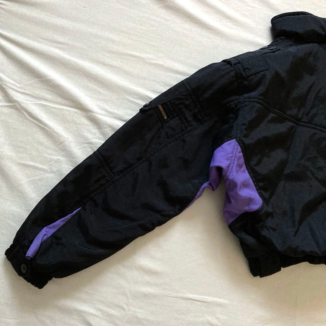 90s vintage shell black bomber jacket 短丈