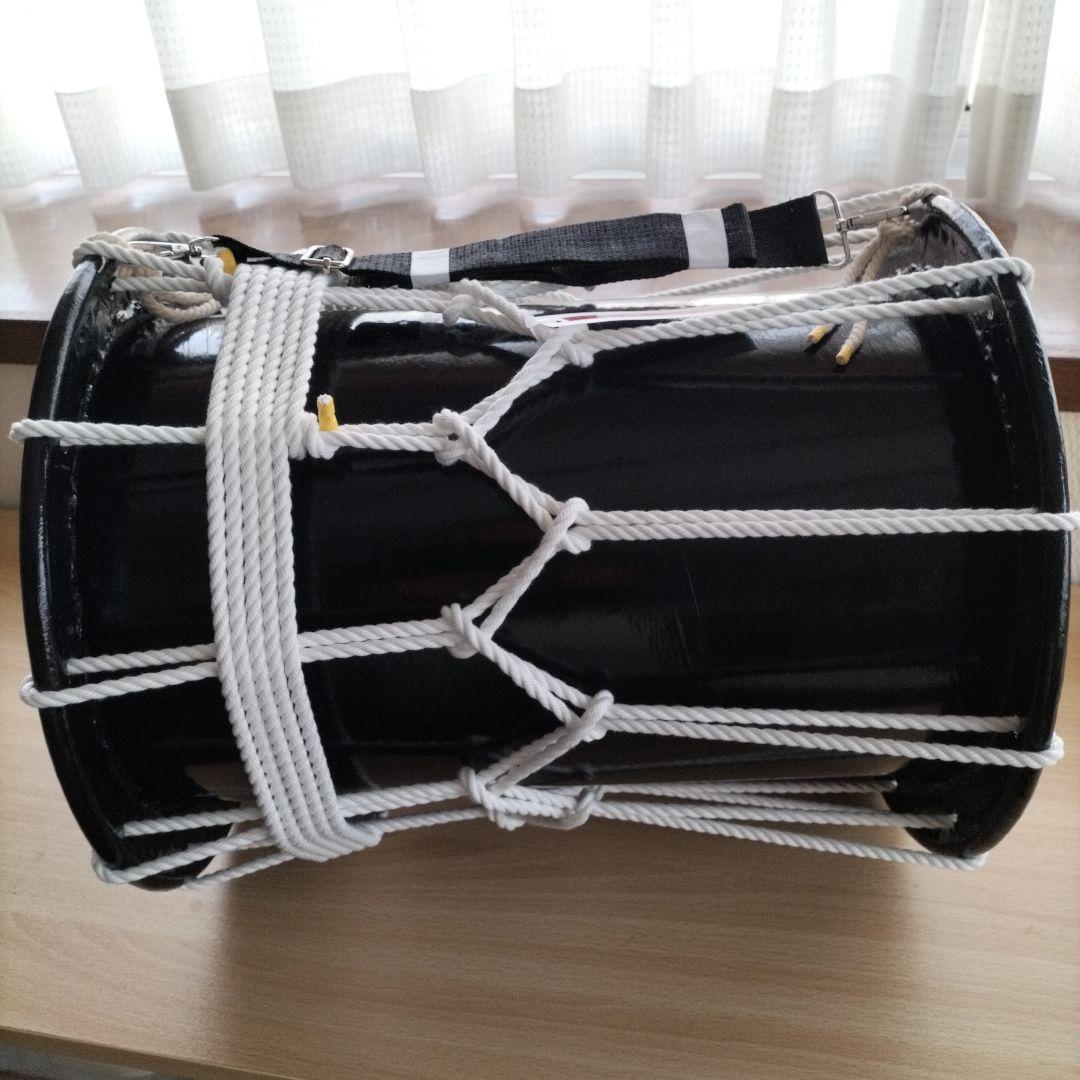 「ミズキ様ご依頼商品」担ぎ太鼓　　和太鼓 　天然皮革　ストラップ付き　中古品⑨