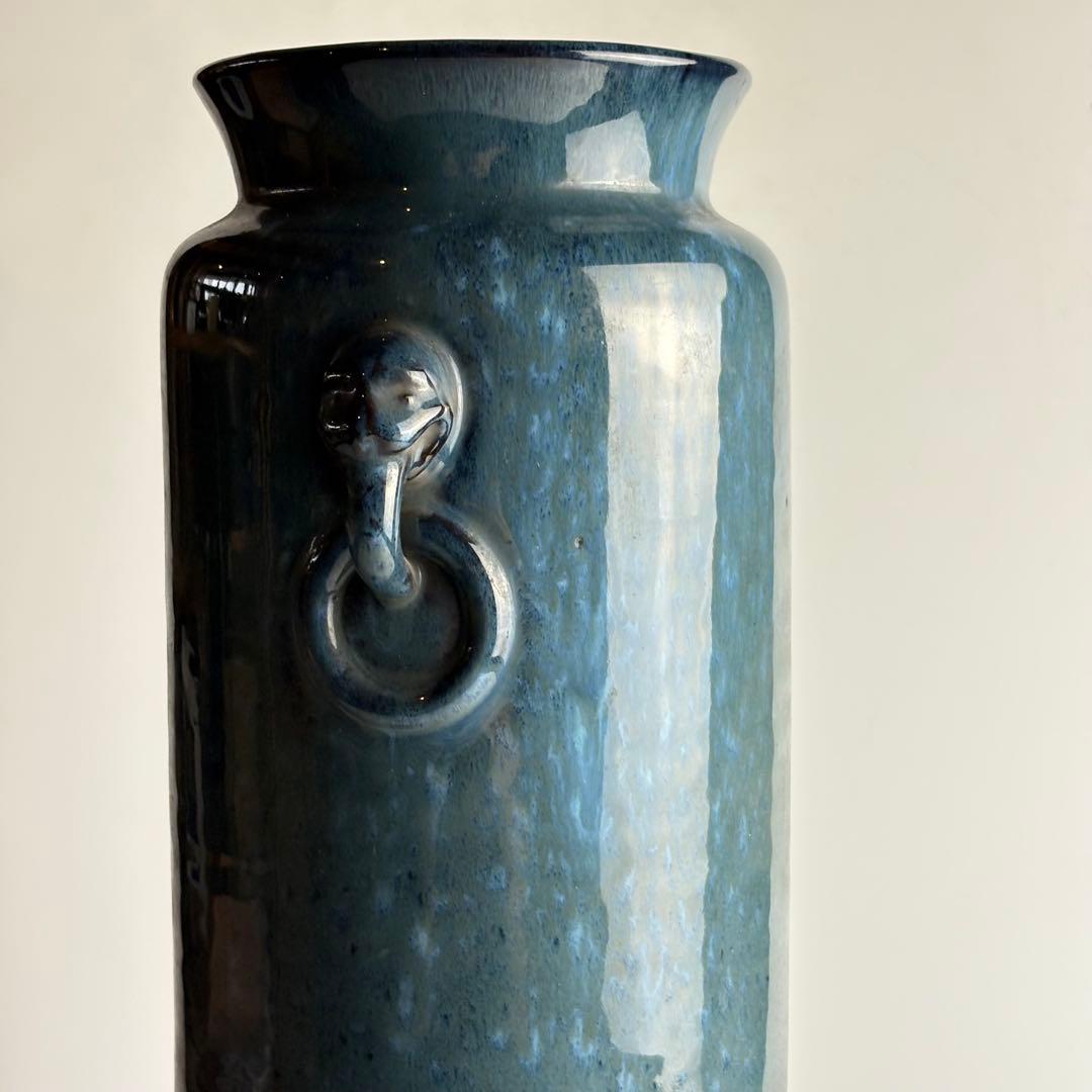 秘色窯造 海鼠釉 花瓶 花入 青磁