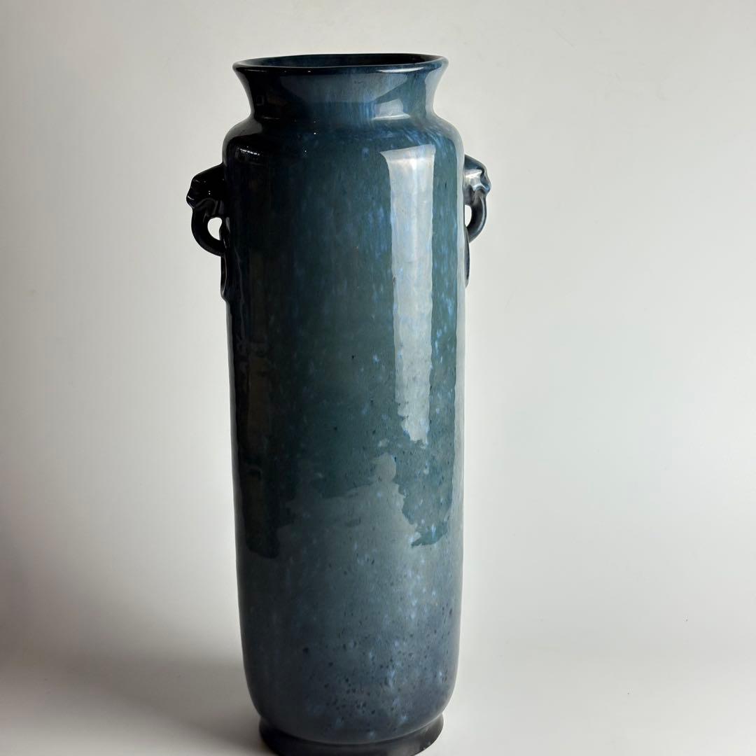 秘色窯造 海鼠釉 花瓶 花入 青磁