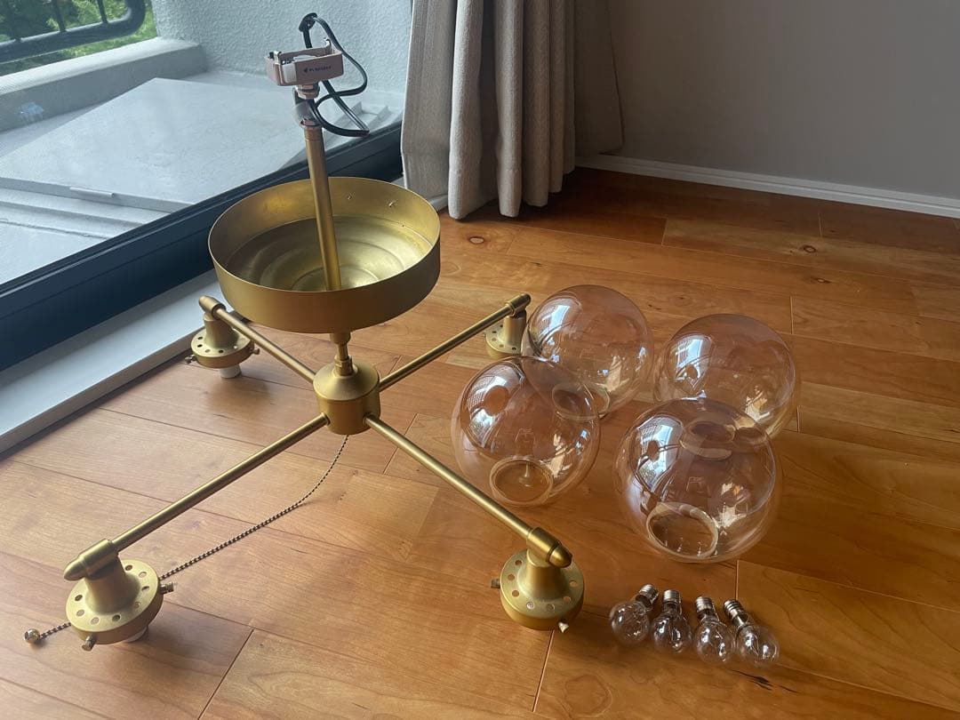 unico　MOON CROSS LAMP 4灯シーリングライト ゴールド