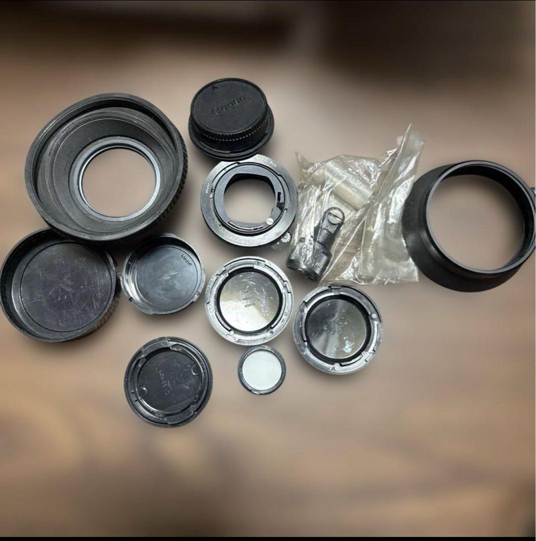 アルミ製カメラケース、カメラ、レンズ、その他装着品セット