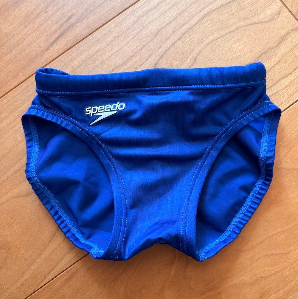 【美品】speedo アクアブレードΣ ブルー 140 光沢 ウロコ模様　競パン