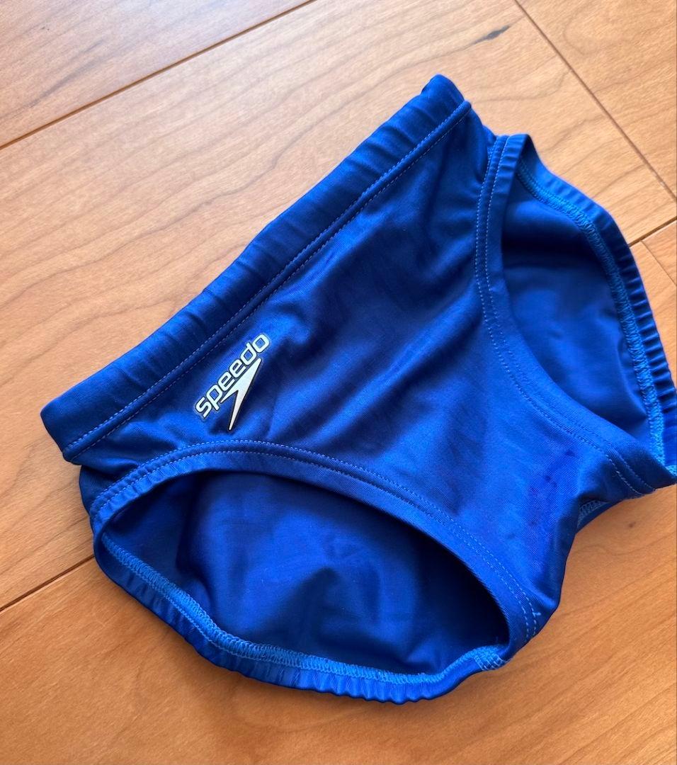 【美品】speedo アクアブレードΣ ブルー 140 光沢 ウロコ模様　競パン