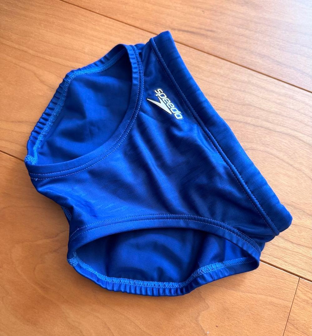 【美品】speedo アクアブレードΣ ブルー 140 光沢 ウロコ模様　競パン