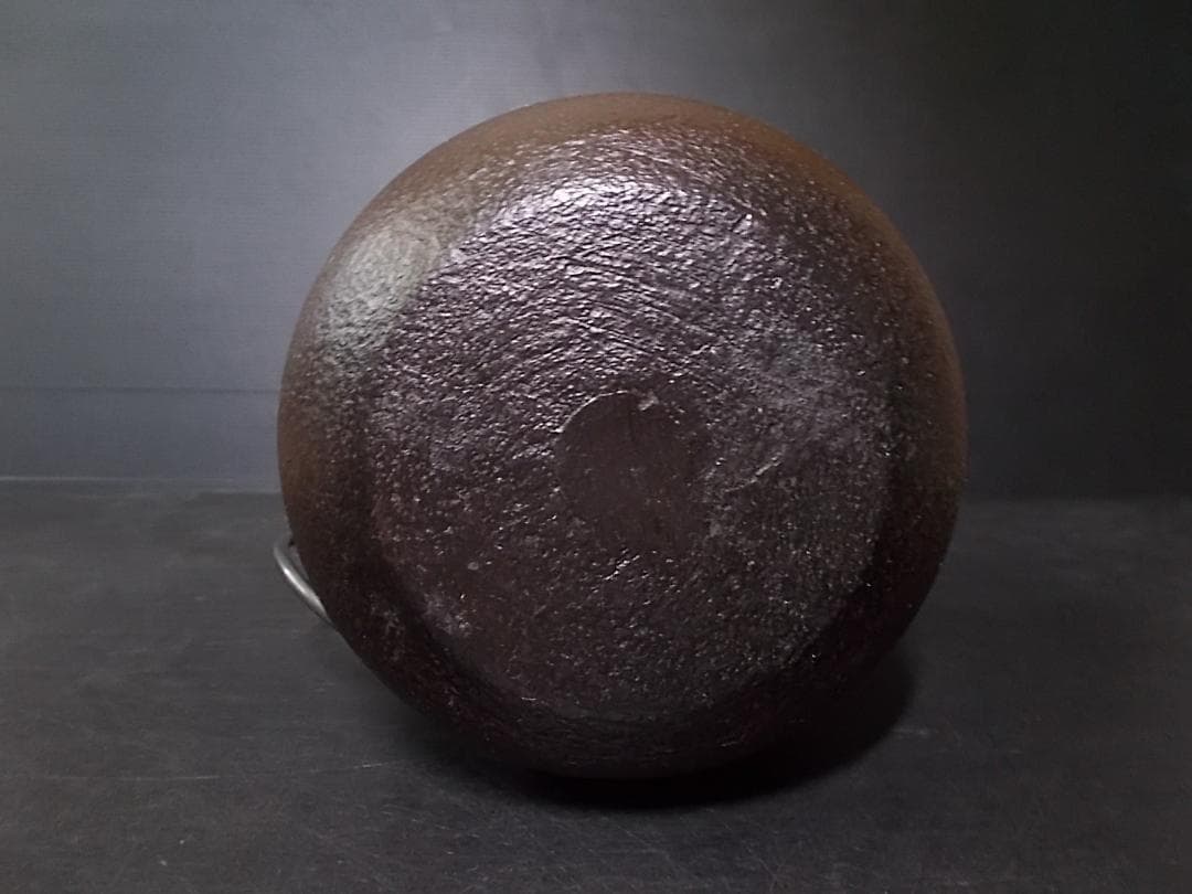 茶道具 糸目竹姥口筒釜 茶釜 釜環 釜師:菊池政光 共箱 送料込み