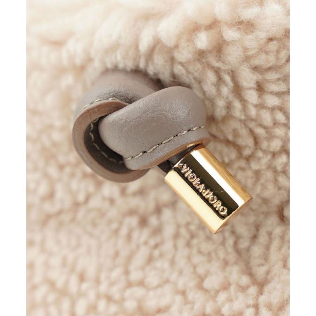 新品★ヴィオラドーロ2wayファー トートバッグ ショルダー★牛革ムートン ボア