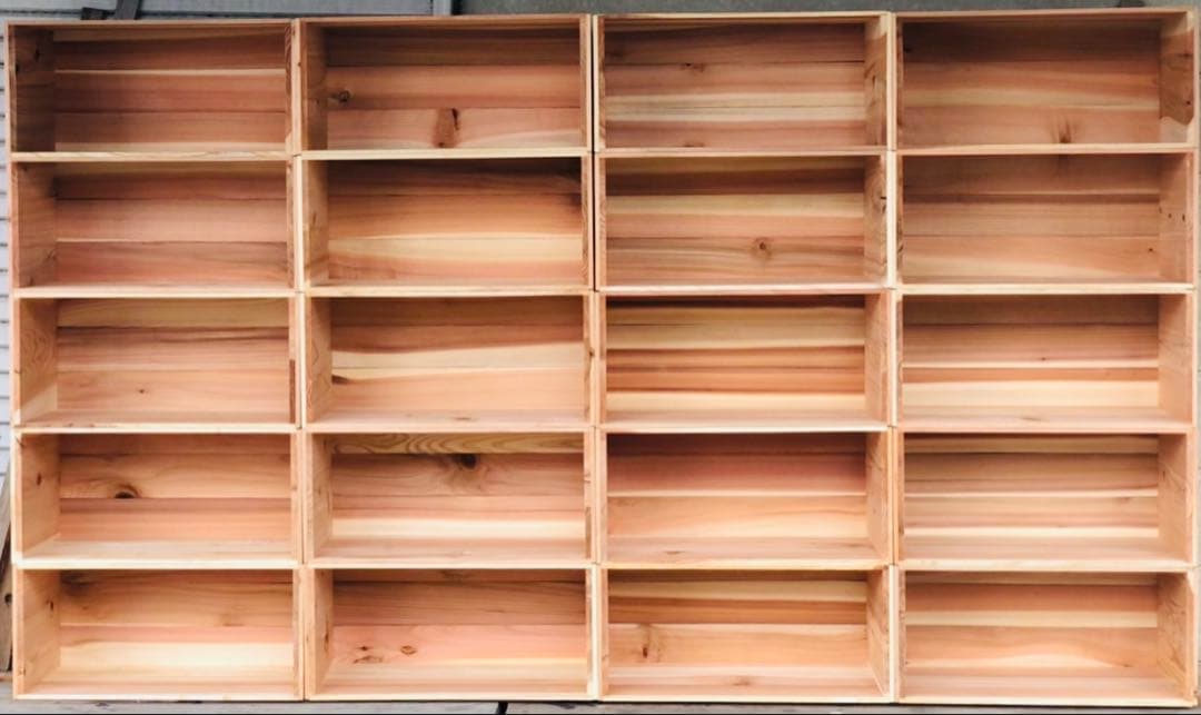 ぽの木 蓋付 通常 りんご箱 5箱