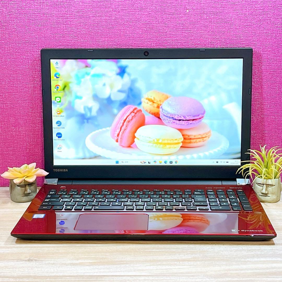 【美品】第8世代i3✨すぐ使える薄型ノートパソコン✨人気の赤✨フルHD✨カメラ付