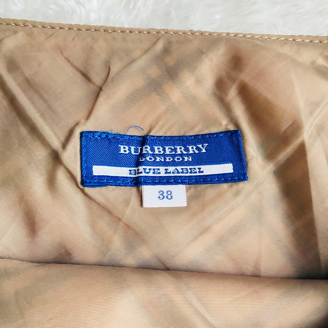 【極美品】バーバリーブルーレーベル　ノバチェック柄スカート ウール混　38