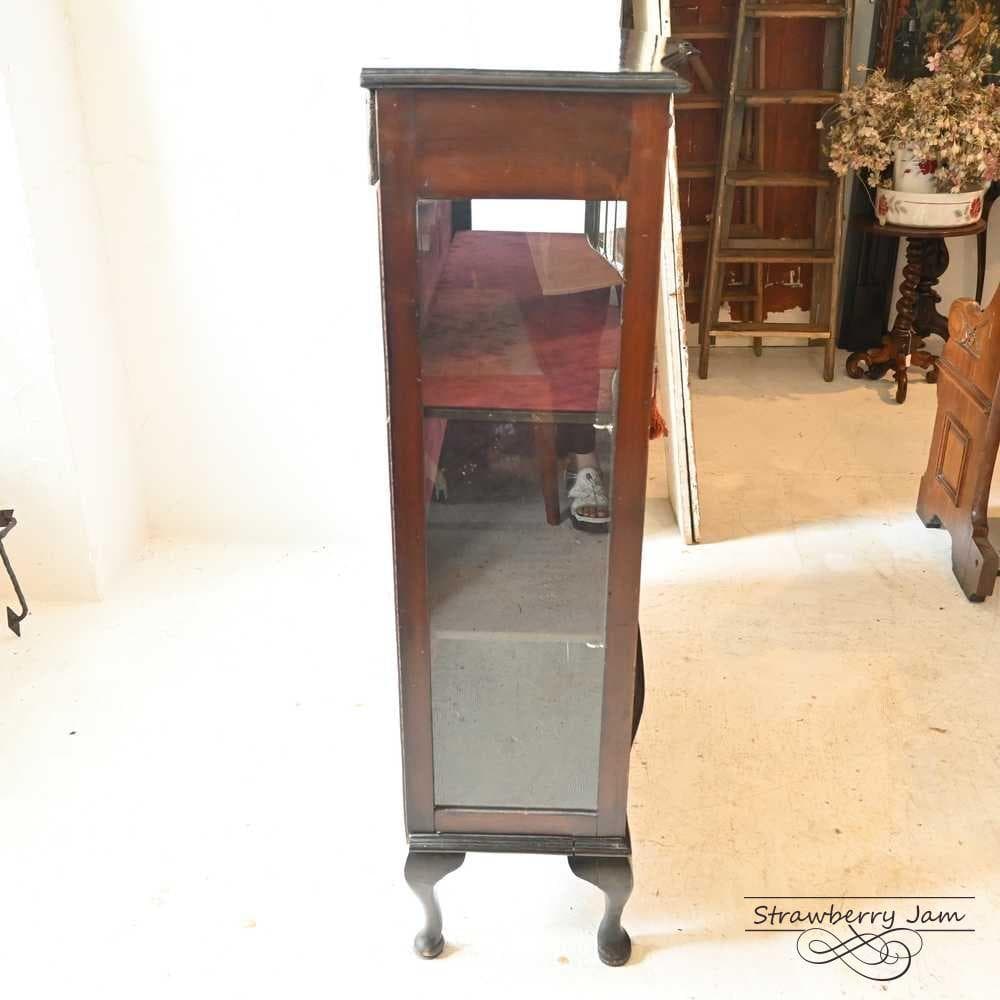 L3103-85 英国アンティーク ガラスキャビネット 食器棚 マホガニー
