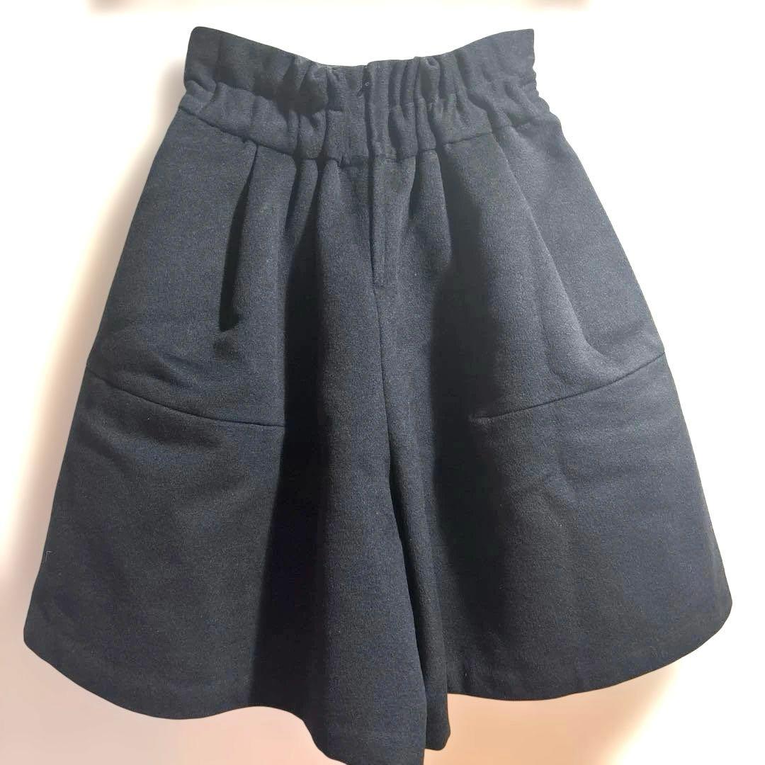 SEVENTEN ハイウエストフレアキュロット ブラック　M