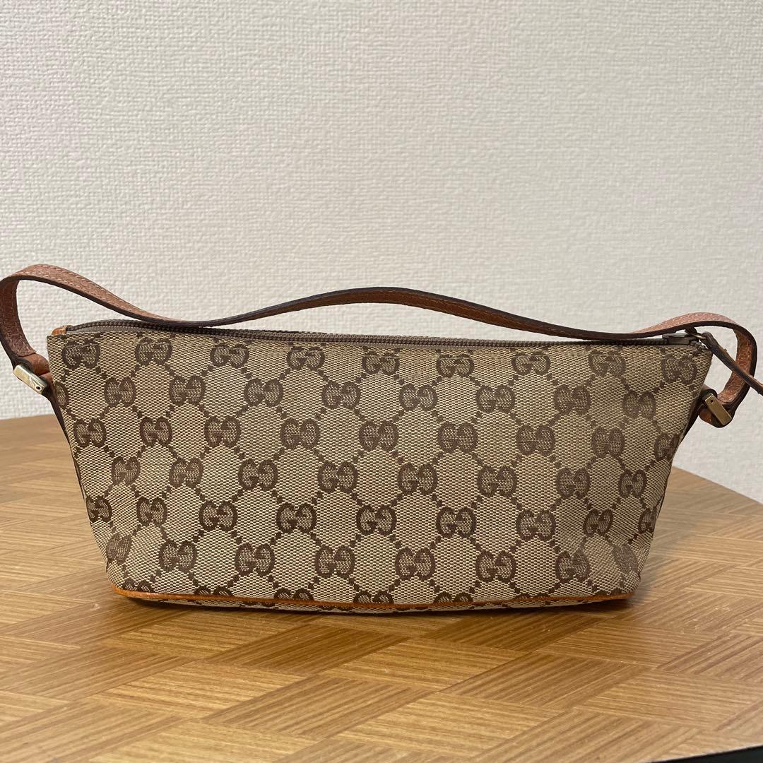 【美品】GUCCI ミニハンドバッグ　アクセサリーポーチ　GG柄　レザー