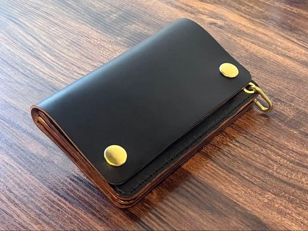 茶芯　トラッカーウォレット　栃木レザー　001