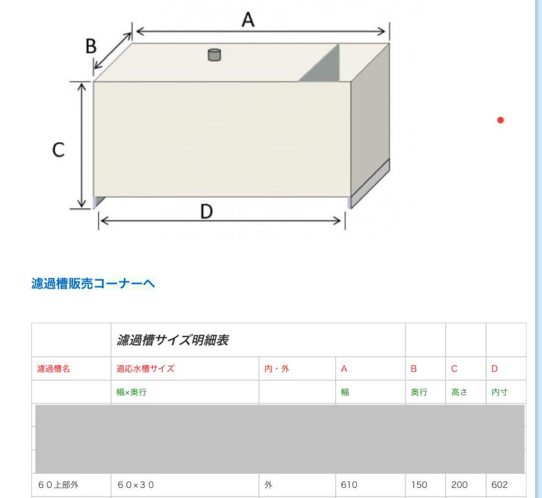 日海センターオリジナル上部フィルター 60cm