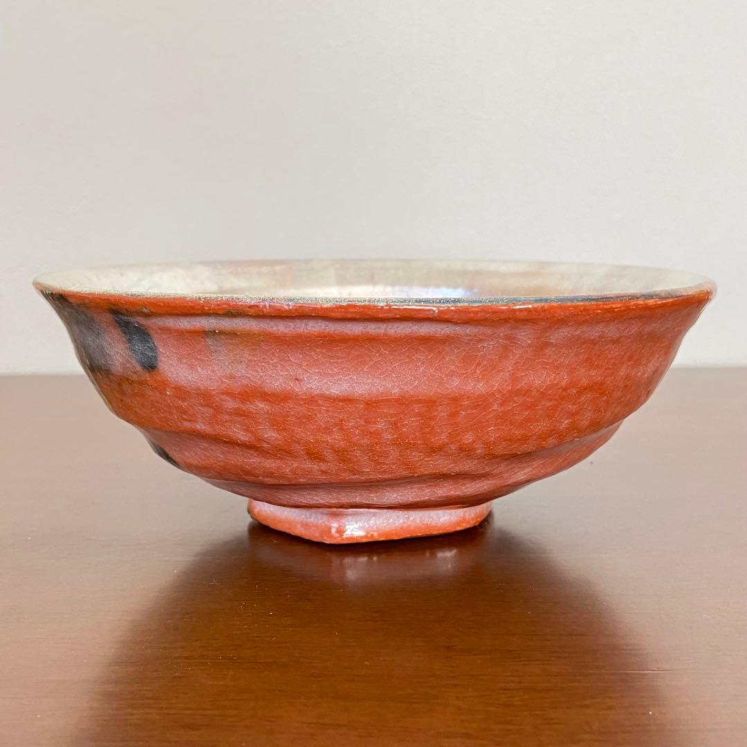 赤楽 嶋台茶碗　佐々木松楽　共箱入　茶道具　茶器　茶盌　伝統工芸品