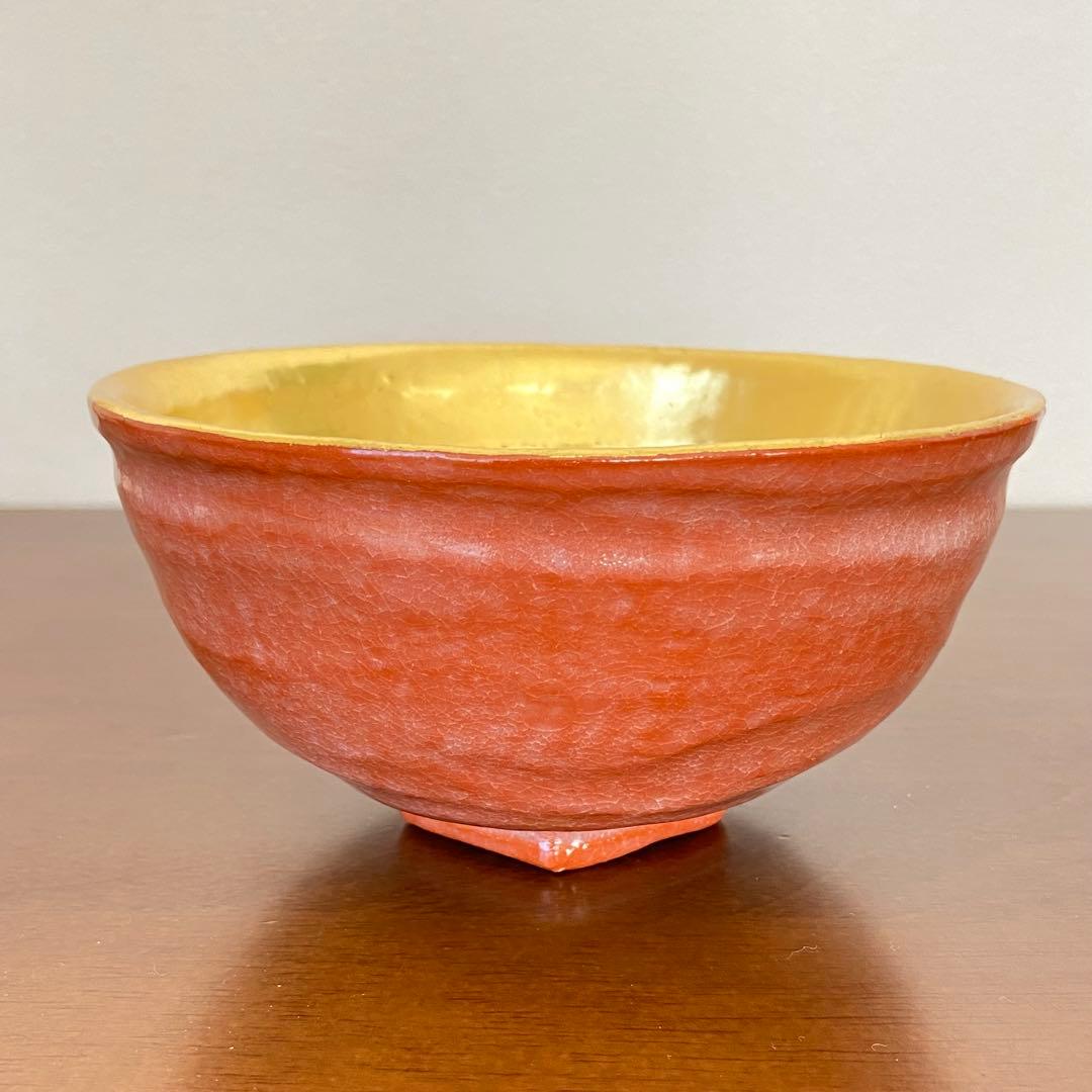 赤楽 嶋台茶碗　佐々木松楽　共箱入　茶道具　茶器　茶盌　伝統工芸品