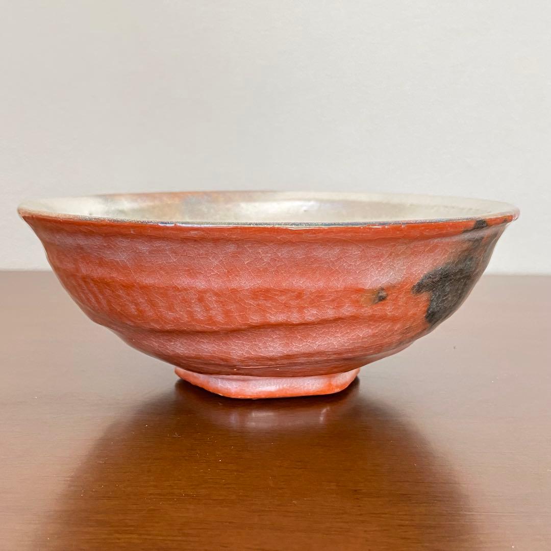 赤楽 嶋台茶碗　佐々木松楽　共箱入　茶道具　茶器　茶盌　伝統工芸品