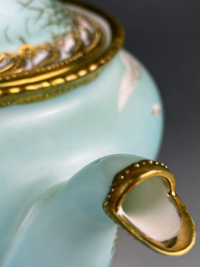 【訳あり】オールドノリタケ フライングスワン 脚付きティーポット ジュエル