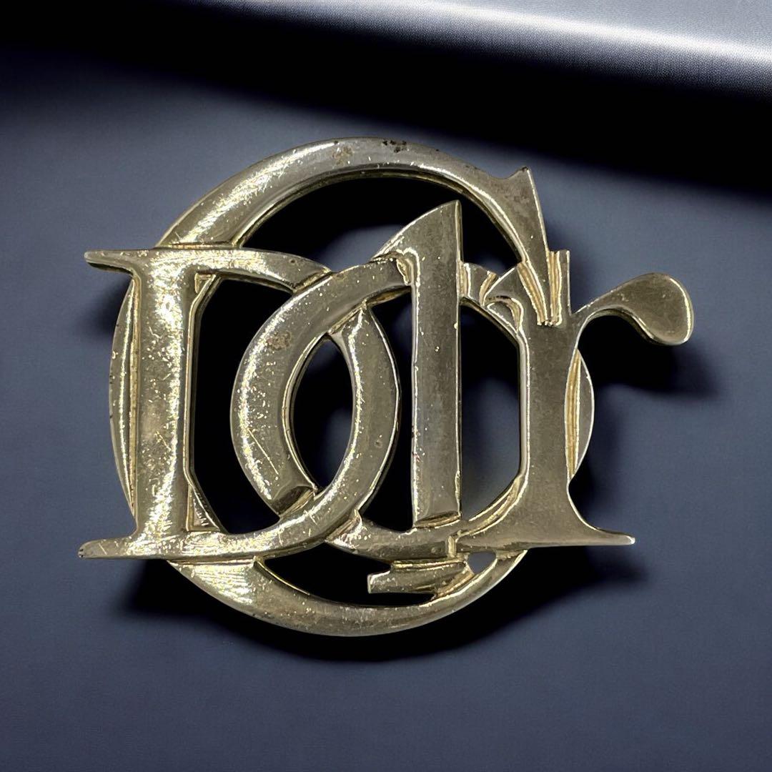 オールド　クリスチャンディオール　ビッグロゴ　ピンブローチ　エンブレム　ゴールド