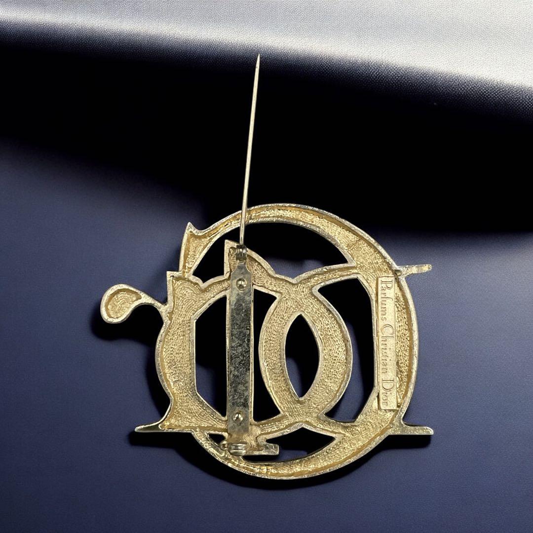 オールド　クリスチャンディオール　ビッグロゴ　ピンブローチ　エンブレム　ゴールド
