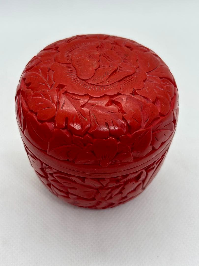 #朱漆蒔絵・糸目千筋瓢箪形・堆朱 牡丹 茶道具　棗3点セット　P-21