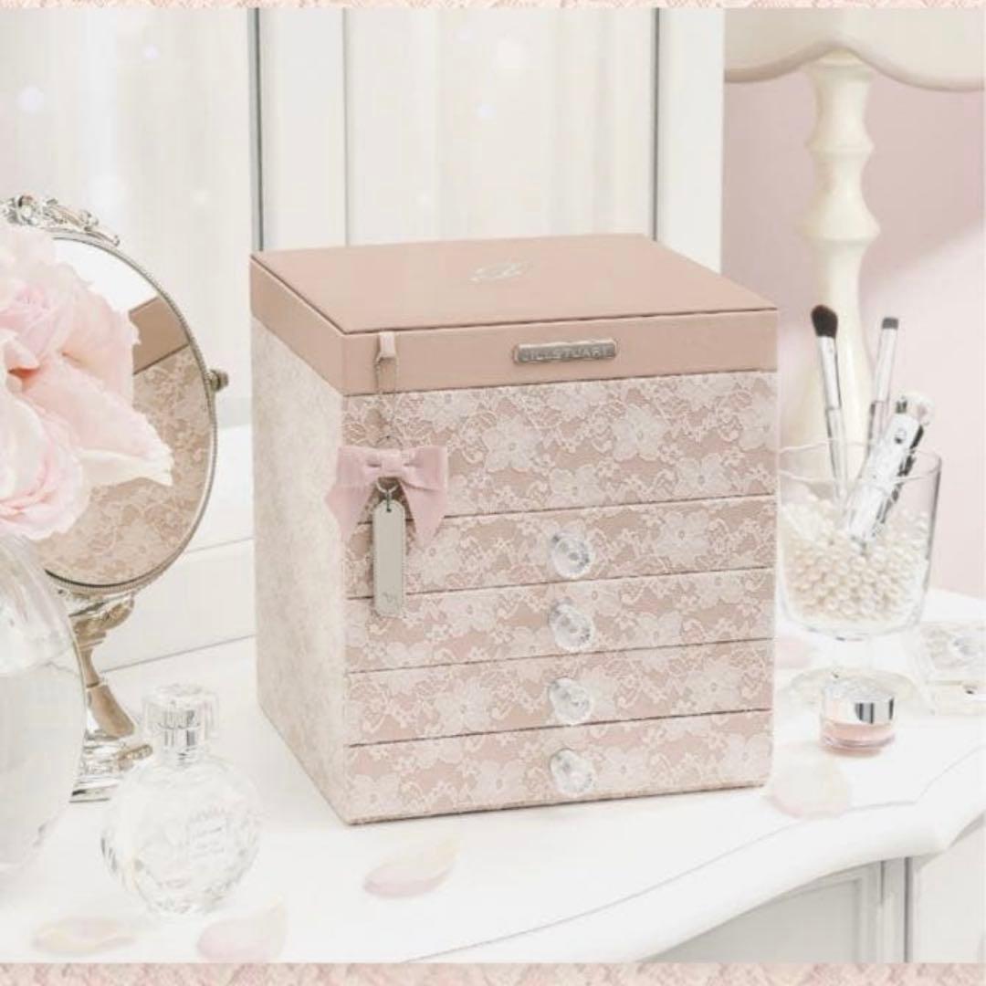 ジルスチュアート　JILLSTUART メイクアップボックス　ピンクレースリボン