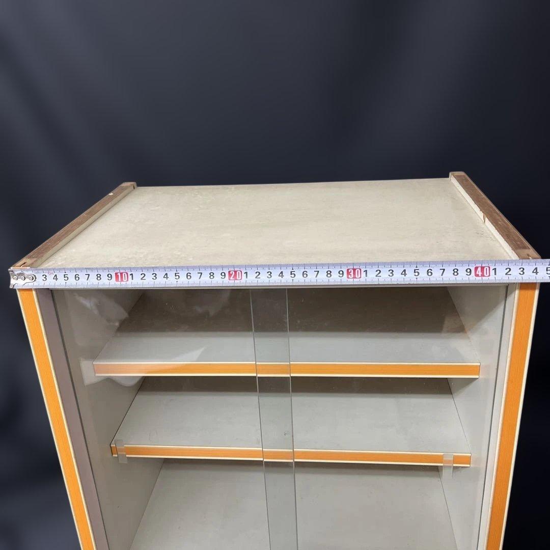 昭和レトロ　レトロポップ　飾り棚　ショーケース　オレンジ　古家具　インテリア