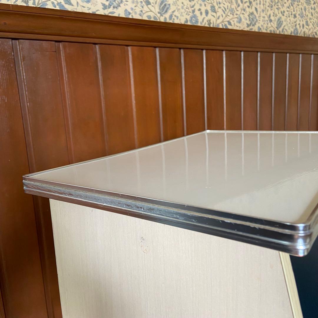 昭和レトロ　電話台　ホワイト　引き出し　収納棚　サイドラック　チェスト