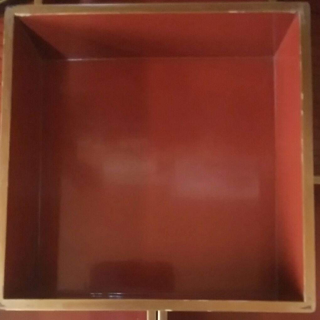 136骨董品　蒔絵漆器　4段重箱　山水図