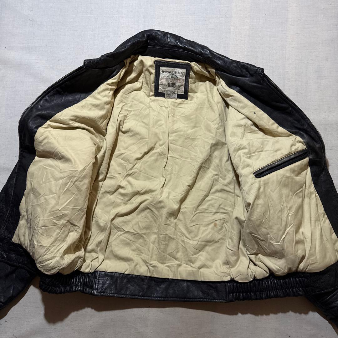 80s バナナリパブリック カウレザー A2 ジャケット 本革 牛革 バナリパ