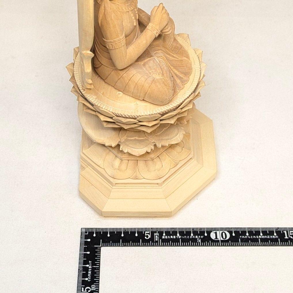 【フォロー割・新品】 大日如来　柘植　八角台座 高さ約23.5㎝　上彫　真言宗