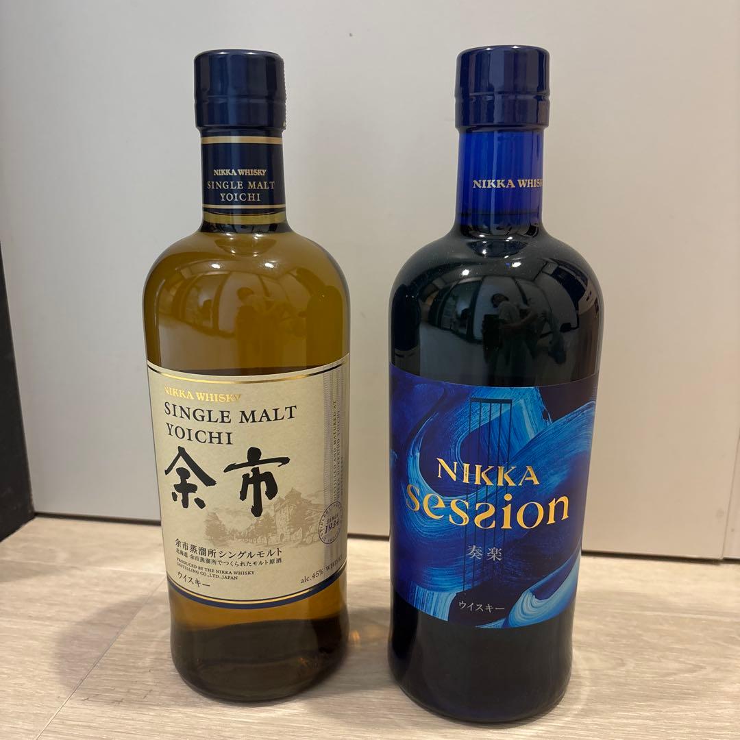 ニッカウイスキー シングルモルト余市 45% & ニッカセッション 43%