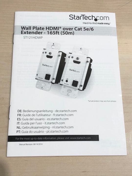 壁面埋め込み型Cat5ケーブル対応HDMIエクステンダー