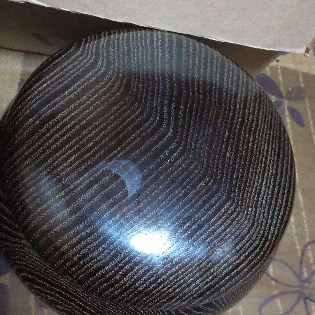 タガヤサン碁笥　鉄刀木碁笥　柾目　特大平形