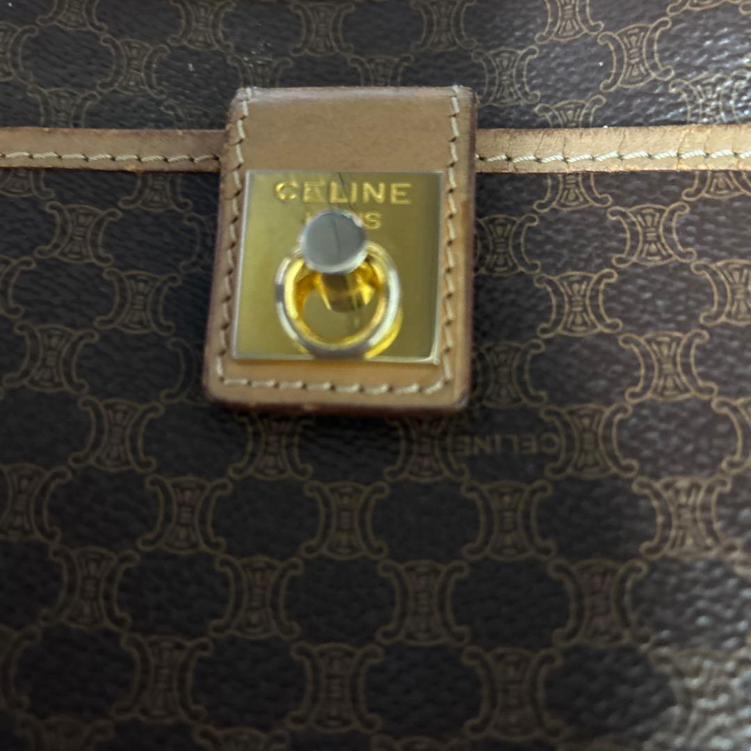 【大人気】セリーヌ　ショルダーバッグ　マカダム柄　サークル金具　PVC レザー
