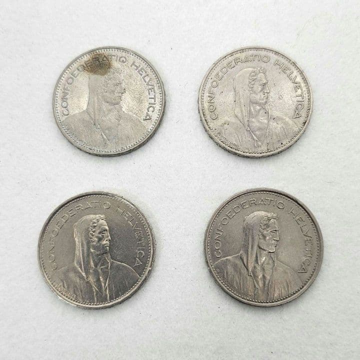 スイスフラン 1970年代  4枚セット