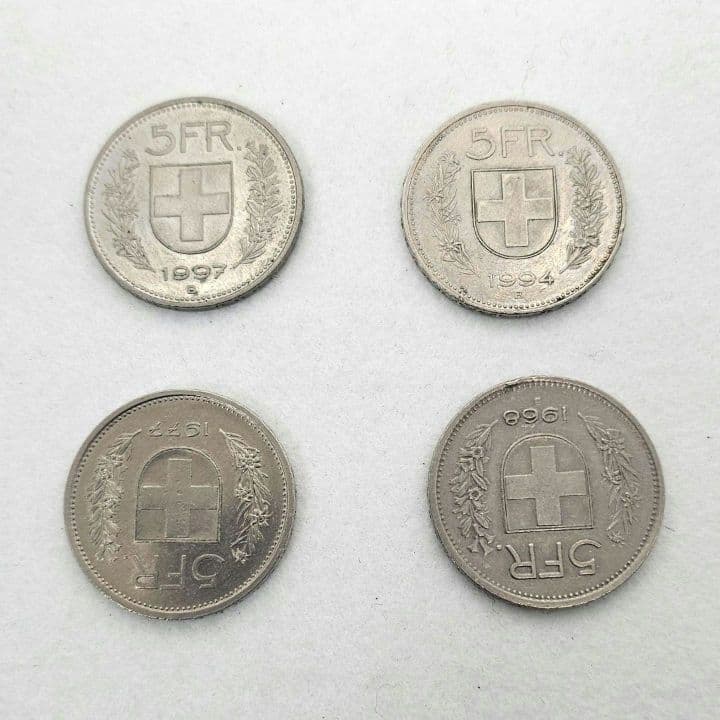 スイスフラン 1970年代  4枚セット