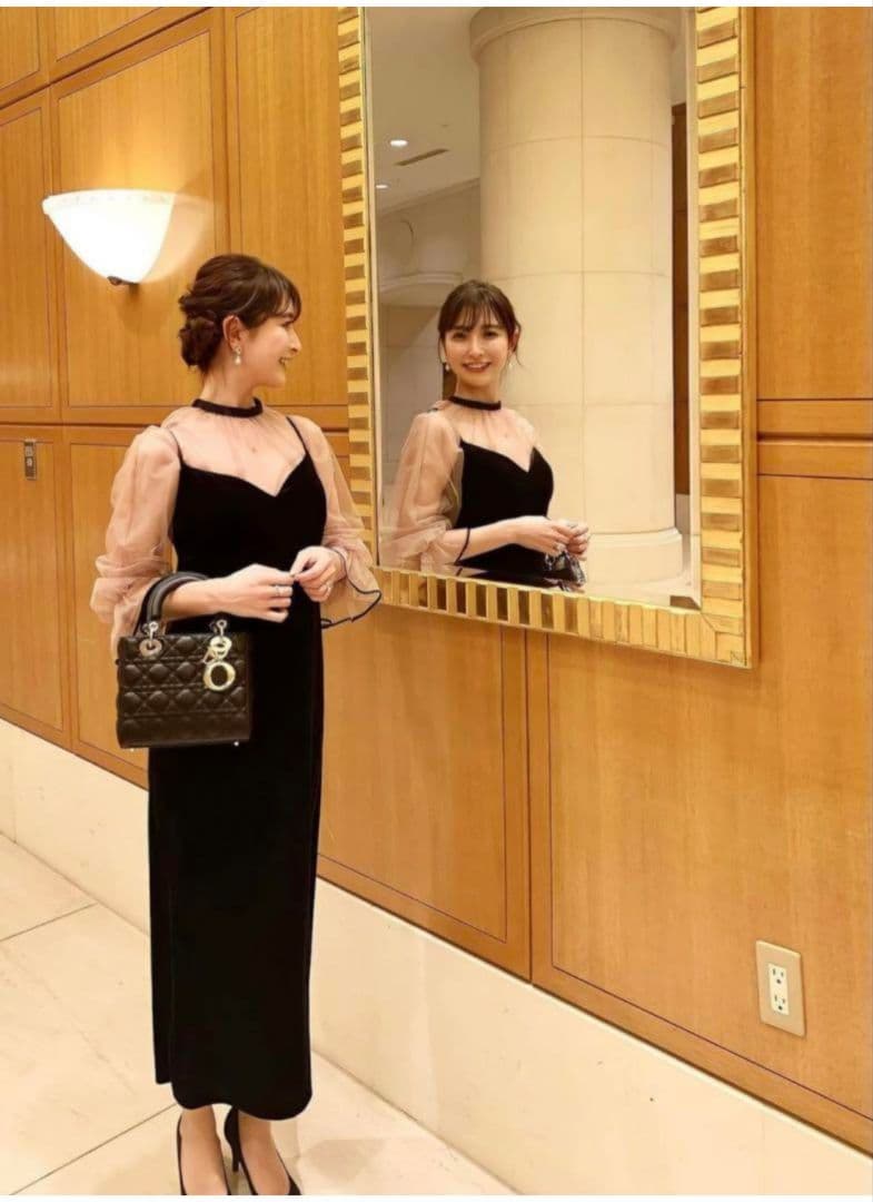 アメリヴィンテージMANY WAY TULLE VEIL DRESSベロアドレス