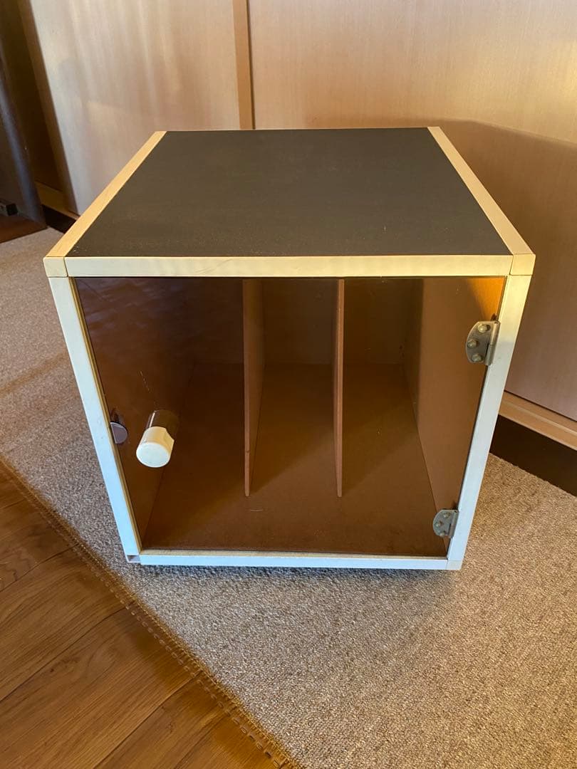 ヴィンテージ　レコードラック　収納棚　昭和レトロ　モダン