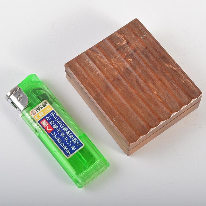 茶道具　内黒漆　桑　香合　時代箱　V　R6889