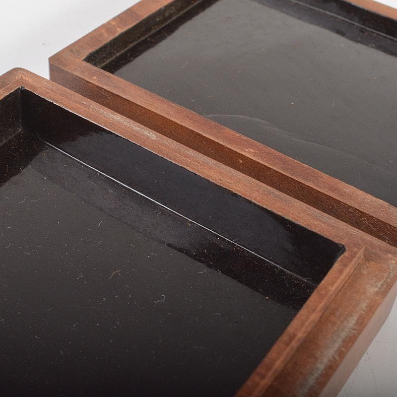 茶道具　内黒漆　桑　香合　時代箱　V　R6889