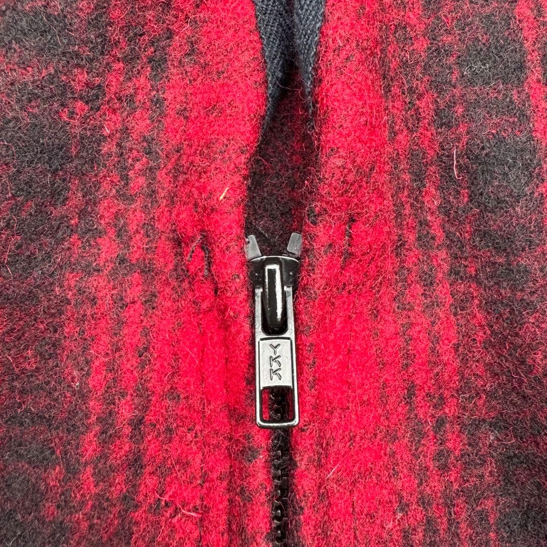 ウールリッチ 90's ウールベスト シャドーチェック 赤 黒 XL 肉厚 極暖